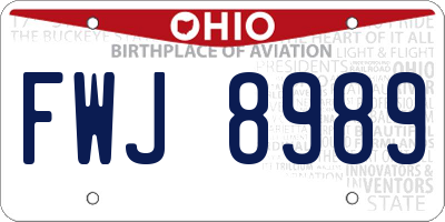 OH license plate FWJ8989