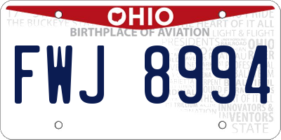 OH license plate FWJ8994