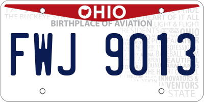 OH license plate FWJ9013