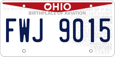 OH license plate FWJ9015