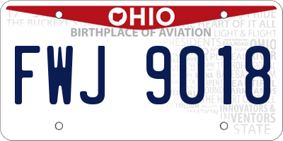 OH license plate FWJ9018