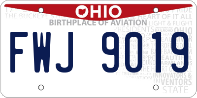 OH license plate FWJ9019