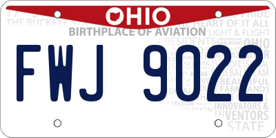OH license plate FWJ9022