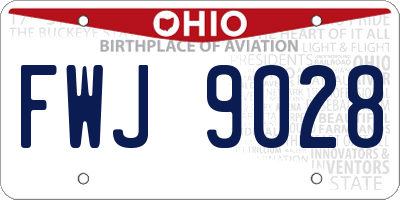 OH license plate FWJ9028