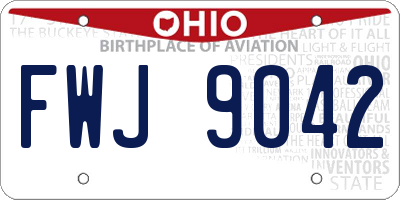 OH license plate FWJ9042