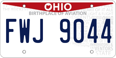 OH license plate FWJ9044