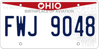 OH license plate FWJ9048