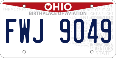 OH license plate FWJ9049
