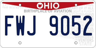 OH license plate FWJ9052