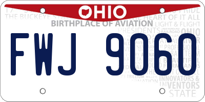 OH license plate FWJ9060
