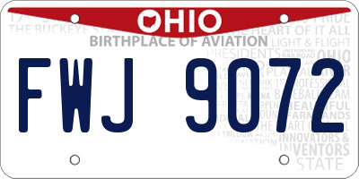 OH license plate FWJ9072