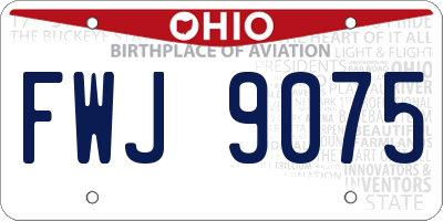 OH license plate FWJ9075