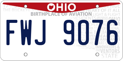 OH license plate FWJ9076