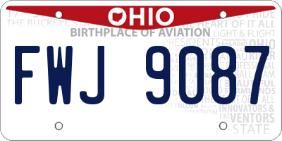 OH license plate FWJ9087