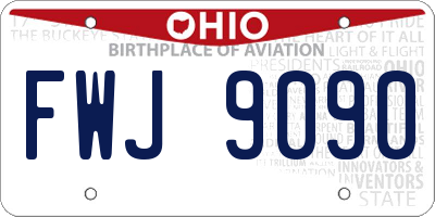 OH license plate FWJ9090