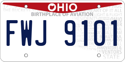 OH license plate FWJ9101