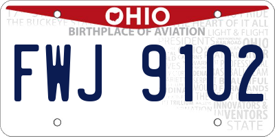 OH license plate FWJ9102