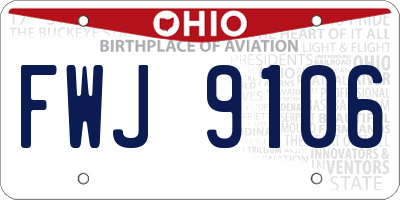 OH license plate FWJ9106