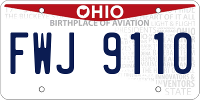 OH license plate FWJ9110