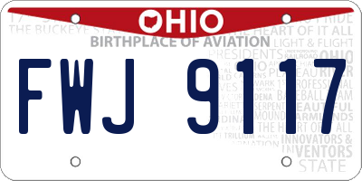 OH license plate FWJ9117