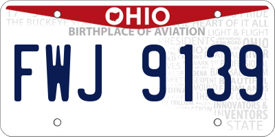 OH license plate FWJ9139