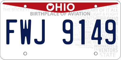 OH license plate FWJ9149