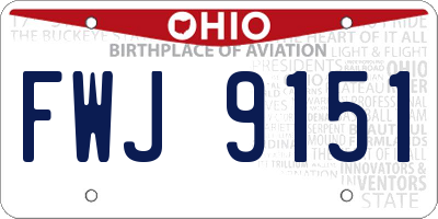 OH license plate FWJ9151