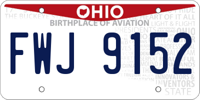 OH license plate FWJ9152