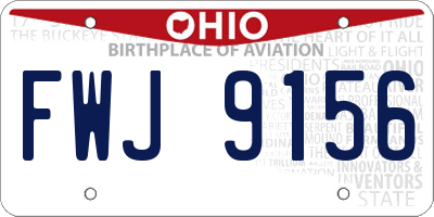 OH license plate FWJ9156