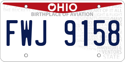 OH license plate FWJ9158