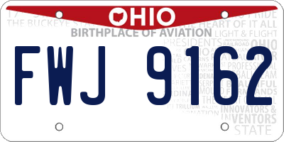 OH license plate FWJ9162