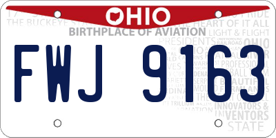 OH license plate FWJ9163