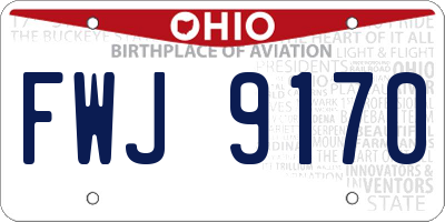 OH license plate FWJ9170