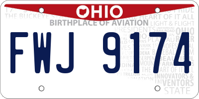 OH license plate FWJ9174