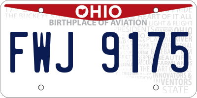 OH license plate FWJ9175