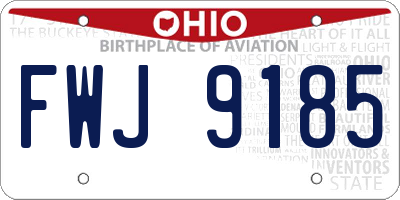 OH license plate FWJ9185