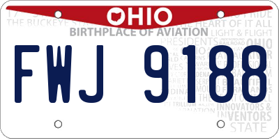 OH license plate FWJ9188