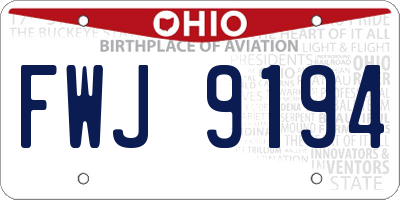 OH license plate FWJ9194