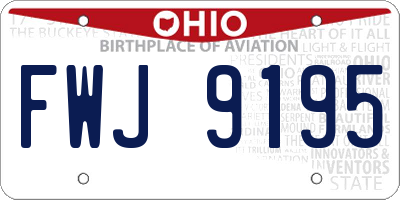 OH license plate FWJ9195