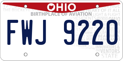 OH license plate FWJ9220