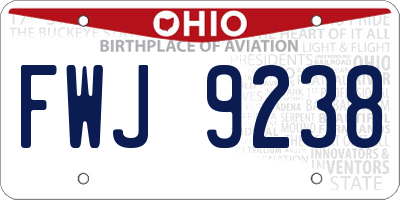 OH license plate FWJ9238