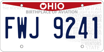 OH license plate FWJ9241