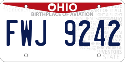OH license plate FWJ9242