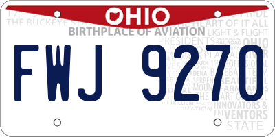 OH license plate FWJ9270