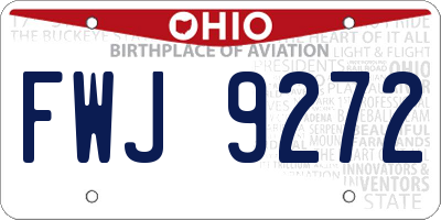 OH license plate FWJ9272