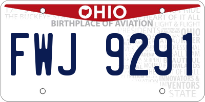 OH license plate FWJ9291