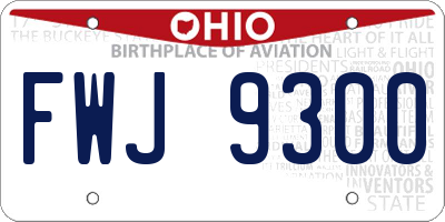 OH license plate FWJ9300