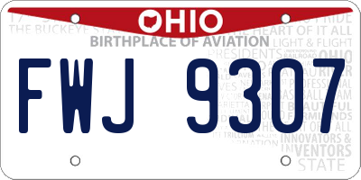 OH license plate FWJ9307