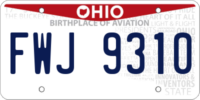 OH license plate FWJ9310