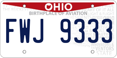 OH license plate FWJ9333